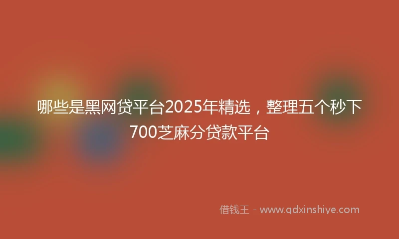 哪些是黑网贷平台2025年精选，整理五个秒下700芝麻分贷款平台