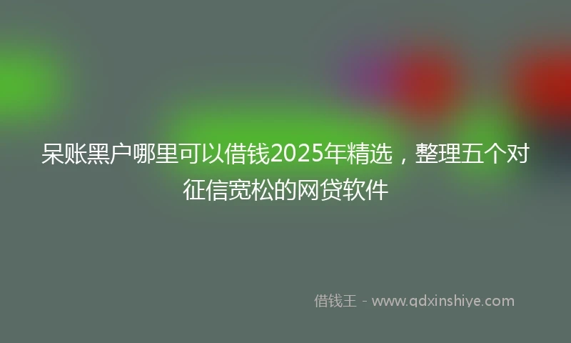 呆账黑户哪里可以借钱2025年精选，整理五个对征信宽松的网贷软件