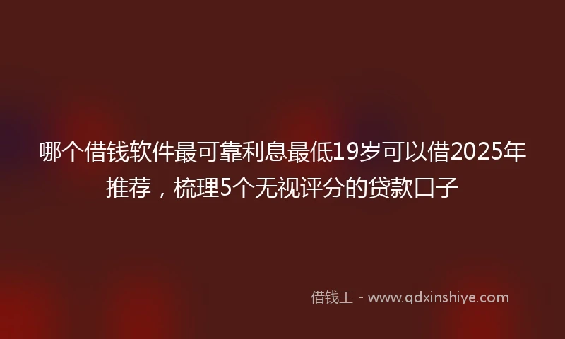哪个借钱软件最可靠利息最低19岁可以借2025年推荐，梳理5个无视评分的贷款口子