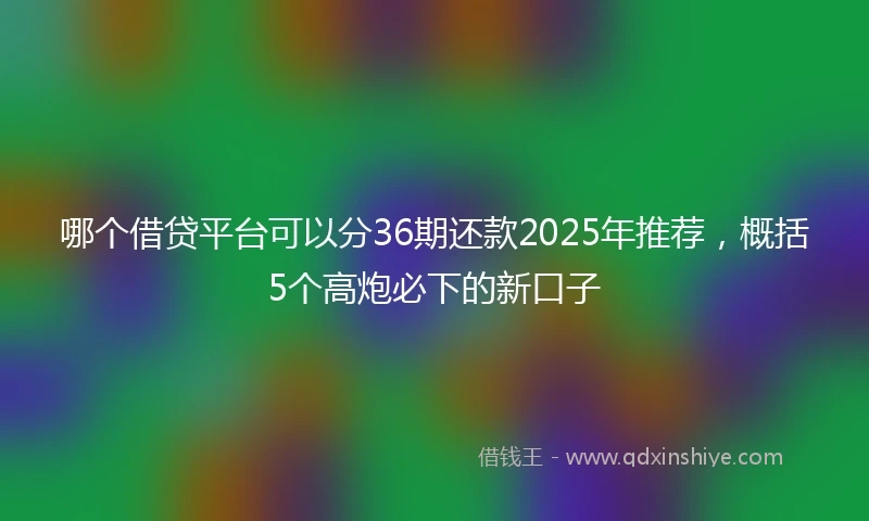 哪个借贷平台可以分36期还款2025年推荐，概括5个高炮必下的新口子