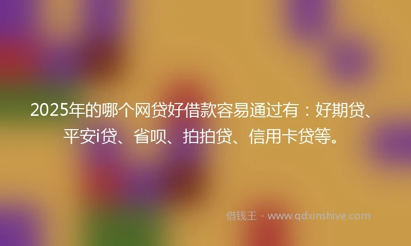 2025年的哪个网贷好借款容易通过有：好期贷、平安i贷、省呗、拍拍贷、信用卡贷等。