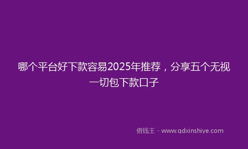 哪个平台好下款容易2025年推荐，分享五个无视一切包下款口子