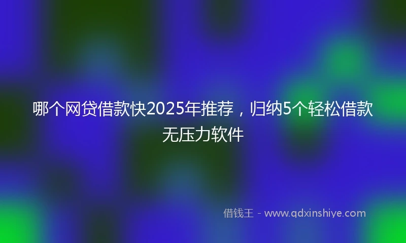哪个网贷借款快2025年推荐，归纳5个轻松借款无压力软件