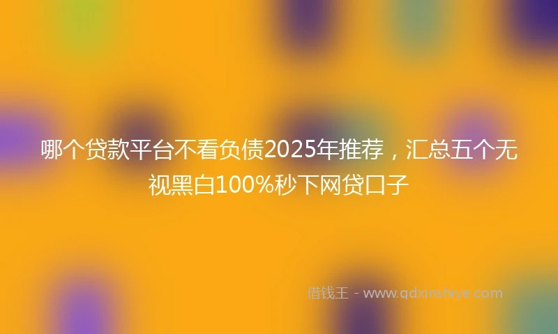 哪个贷款平台不看负债2025年推荐，汇总五个无视黑白100%秒下网贷口子