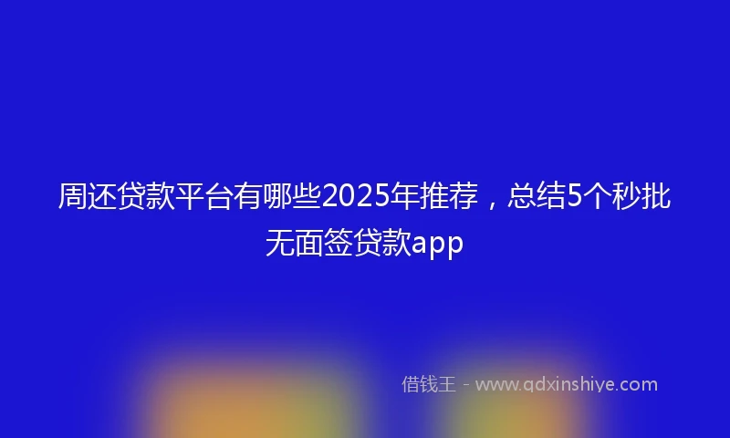 周还贷款平台有哪些2025年推荐，总结5个秒批无面签贷款app