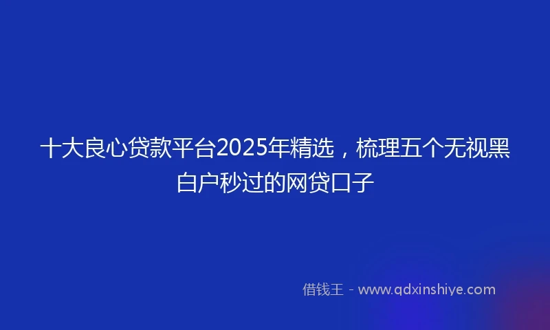 十大良心贷款平台2025年精选，梳理五个无视黑白户秒过的网贷口子