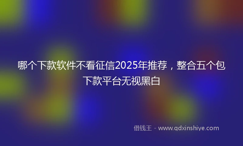 哪个下款软件不看征信2025年推荐，整合五个包下款平台无视黑白