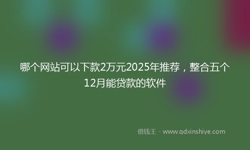 哪个网站可以下款2万元2025年推荐，整合五个12月能贷款的软件