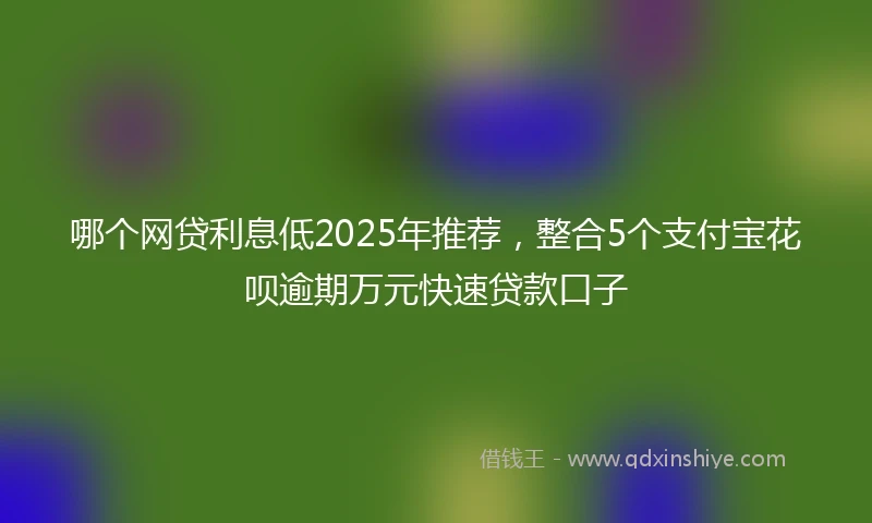 哪个网贷利息低2025年推荐，整合5个支付宝花呗逾期万元快速贷款口子