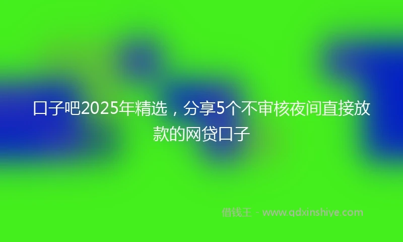 口子吧2025年精选,分享5个不审核夜间直接放款的网贷口子