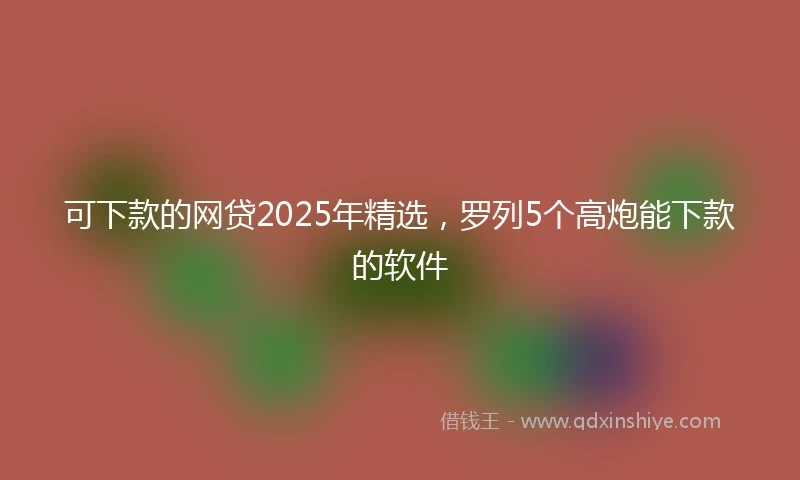 可下款的网贷2025年精选,罗列5个高炮能下款的软件