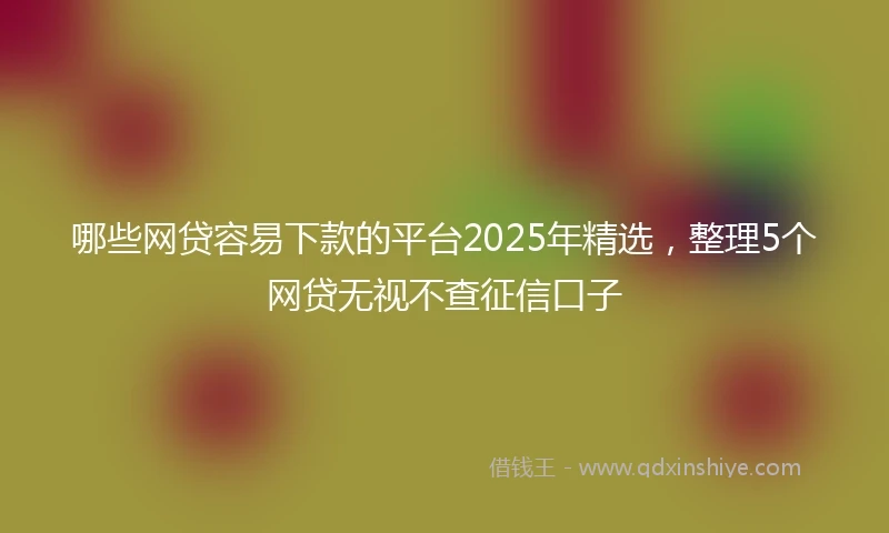 哪些网贷容易下款的平台2025年精选，整理5个网贷无视不查征信口子