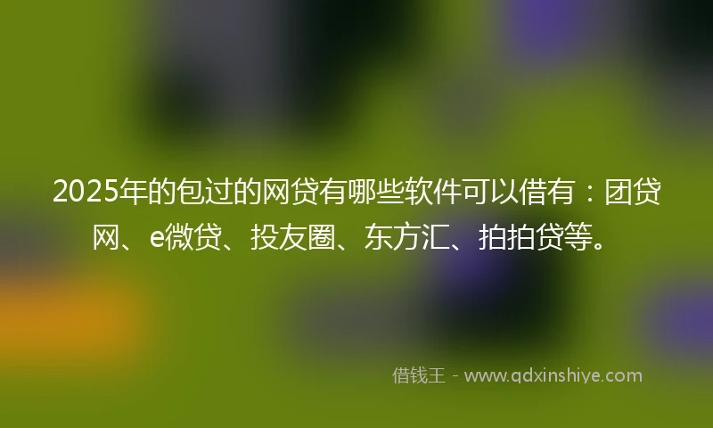 2025年的包过的网贷有哪些软件可以借有：团贷网、e微贷、投友圈、东方汇、拍拍贷等。