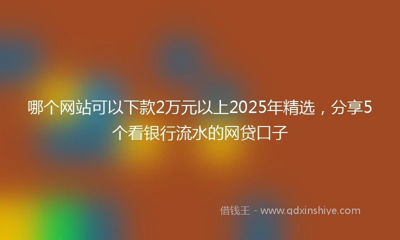 哪个网站可以下款2万元以上2025年精选，分享5个看银行流水的网贷口子