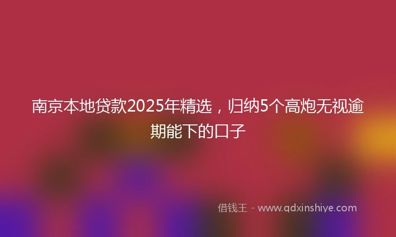 南京本地贷款2025年精选，归纳5个高炮无视逾期能下的口子