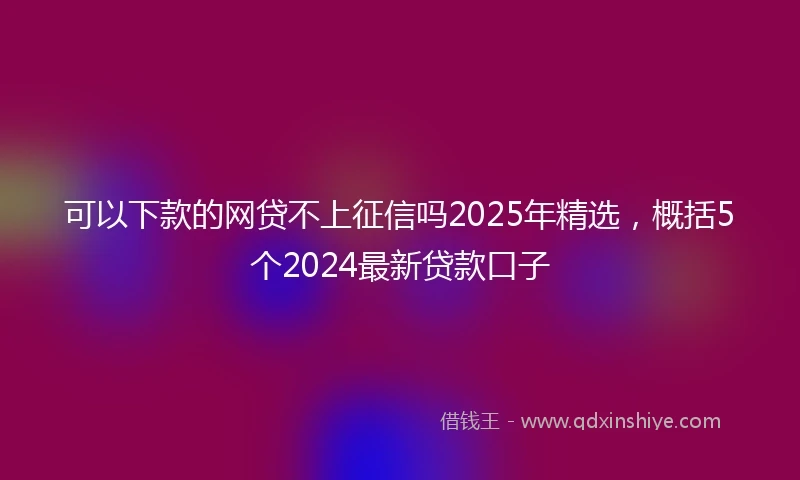 可以下款的网贷不上征信吗2025年精选，概括5个2024最新贷款口子