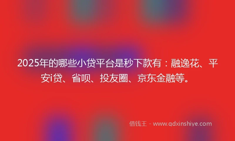 2025年的哪些小贷平台是秒下款有：融逸花、平安i贷、省呗、投友圈、京东金融等。