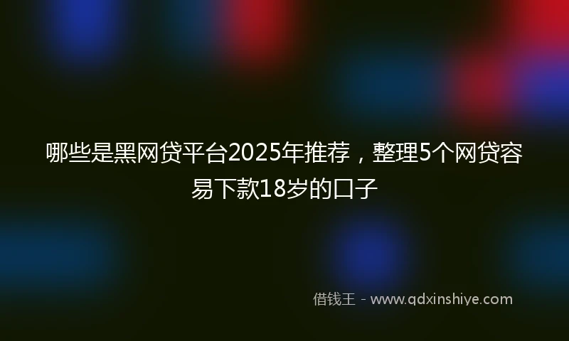 哪些是黑网贷平台2025年推荐,整理5个网贷容易下款18岁的口子