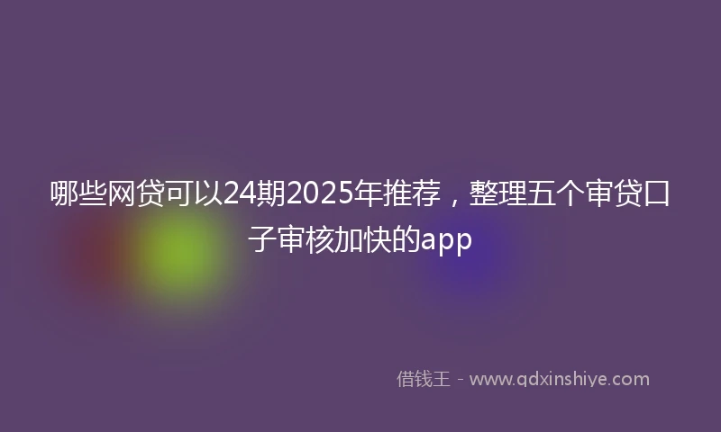哪些网贷可以24期2025年推荐，整理五个审贷口子审核加快的app