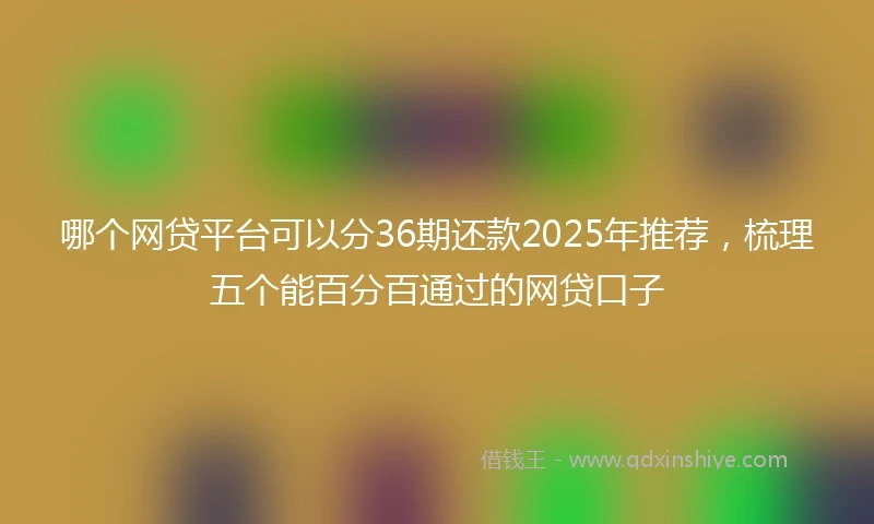 哪个网贷平台可以分36期还款2025年推荐，梳理五个能百分百通过的网贷口子