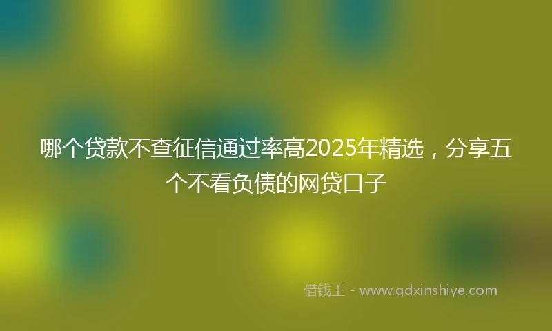 哪个贷款不查征信通过率高2025年精选，分享五个不看负债的网贷口子