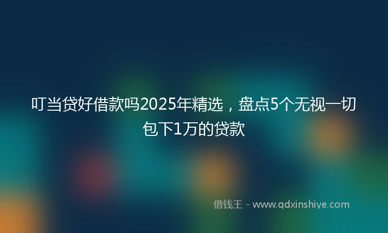 叮当贷好借款吗2025年精选，盘点5个无视一切包下1万的贷款