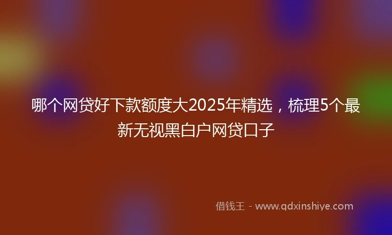 哪个网贷好下款额度大2025年精选，梳理5个最新无视黑白户网贷口子
