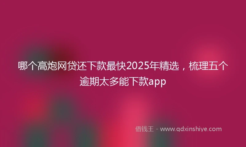 哪个高炮网贷还下款最快2025年精选，梳理五个逾期太多能下款app
