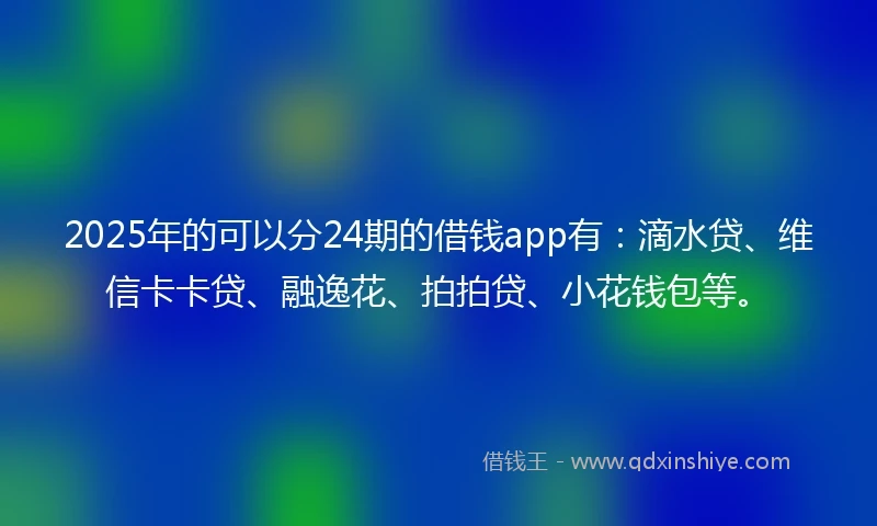 2025年的可以分24期的借钱app有：滴水贷、维信卡卡贷、融逸花、拍拍贷、小花钱包等。