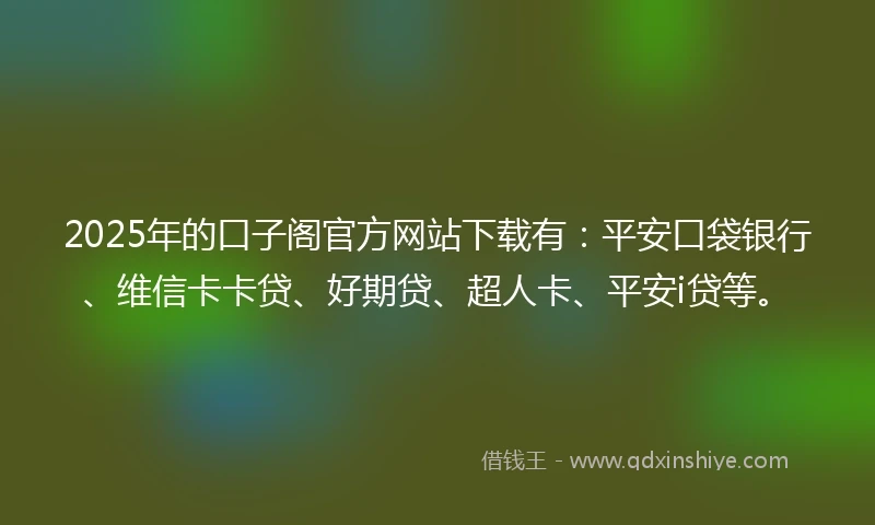 2025年的口子阁官方网站下载有：平安口袋银行、维信卡卡贷、好期贷、超人卡、平安i贷等。