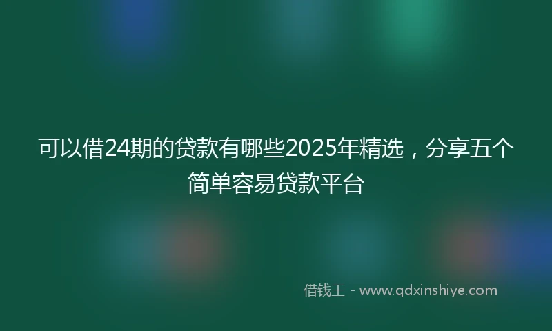 可以借24期的贷款有哪些2025年精选，分享五个简单容易贷款平台