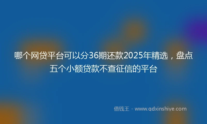 哪个网贷平台可以分36期还款2025年精选，盘点五个小额贷款不查征信的平台