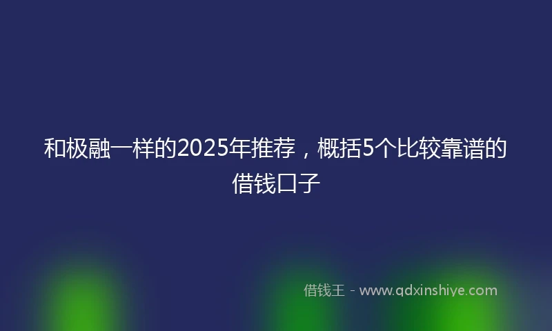 和极融一样的2025年推荐，概括5个比较靠谱的借钱口子