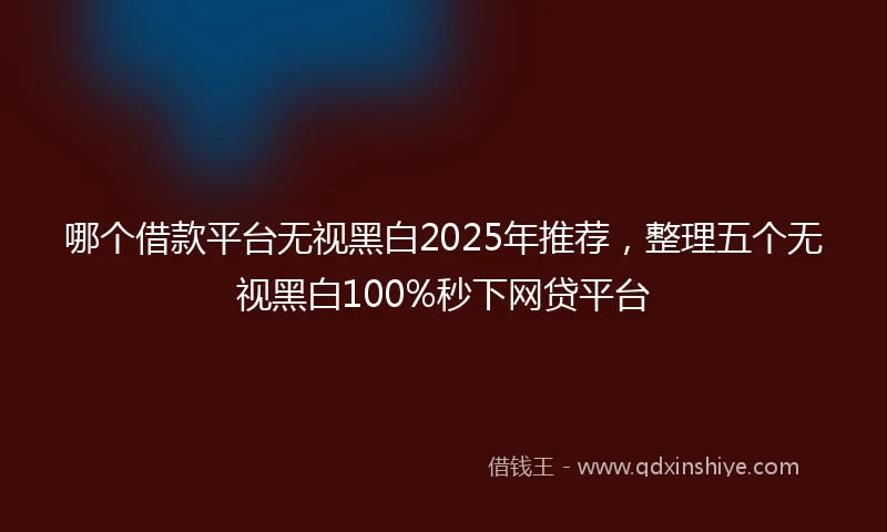 哪个借款平台无视黑白2025年推荐，整理五个无视黑白100%秒下网贷平台