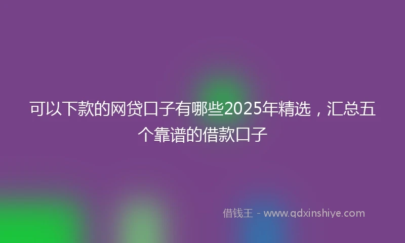可以下款的网贷口子有哪些2025年精选，汇总五个靠谱的借款口子