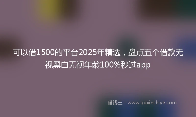 可以借1500的平台2025年精选,盘点五个借款无视黑白无视年龄100%秒过app