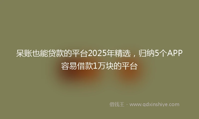 呆账也能贷款的平台2025年精选，归纳5个APP容易借款1万块的平台