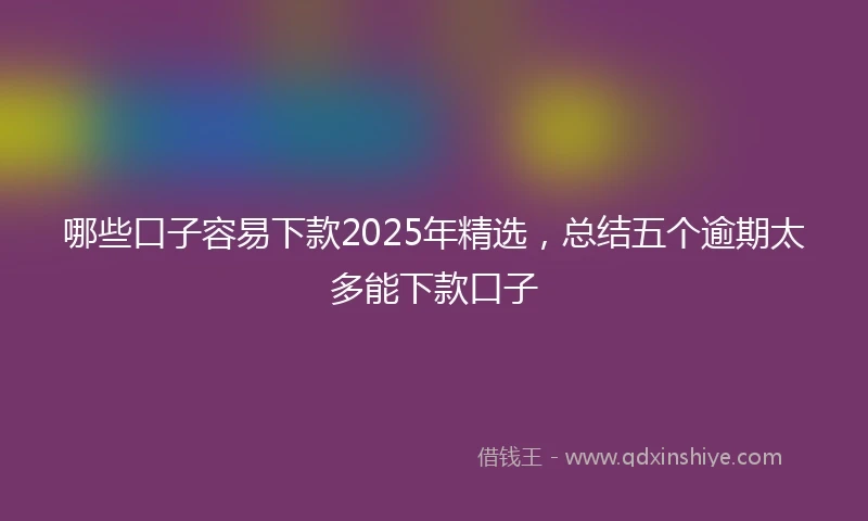 哪些口子容易下款2025年精选，总结五个逾期太多能下款口子