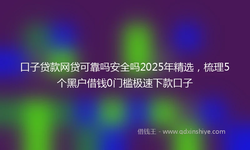 口子贷款网贷可靠吗安全吗2025年精选,梳理5个黑户借钱0门槛极速下款口子