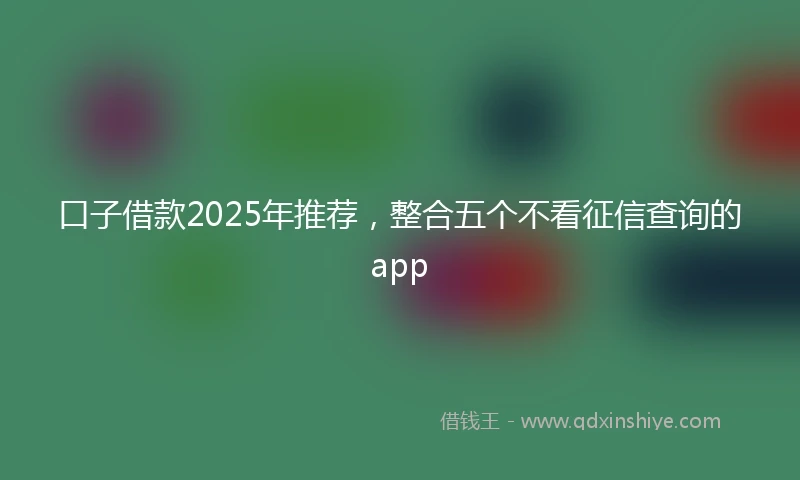 口子借款2025年推荐，整合五个不看征信查询的app