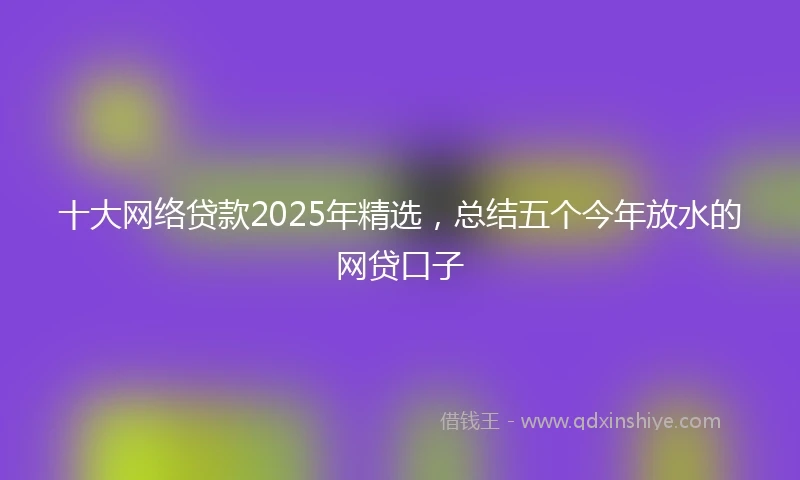 十大网络贷款2025年精选，总结五个今年放水的网贷口子