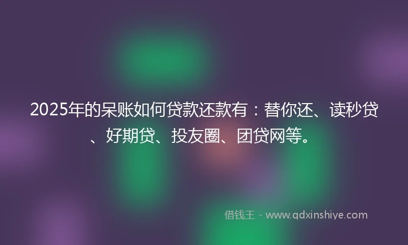 2025年的呆账如何贷款还款有：替你还、读秒贷、好期贷、投友圈、团贷网等。
