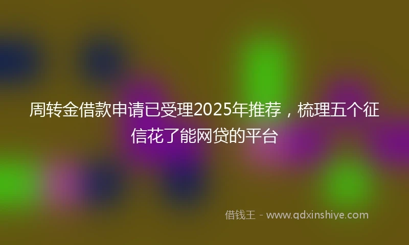 周转金借款申请已受理2025年推荐，梳理五个征信花了能网贷的平台