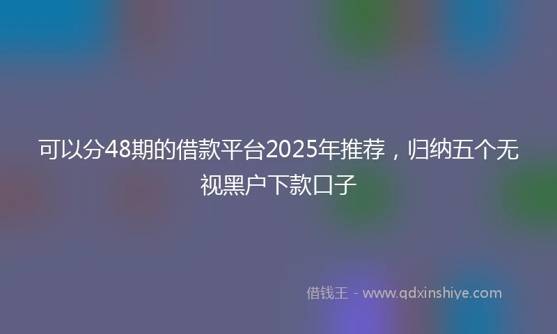 可以分48期的借款平台2025年推荐,归纳五个无视黑户下款口子