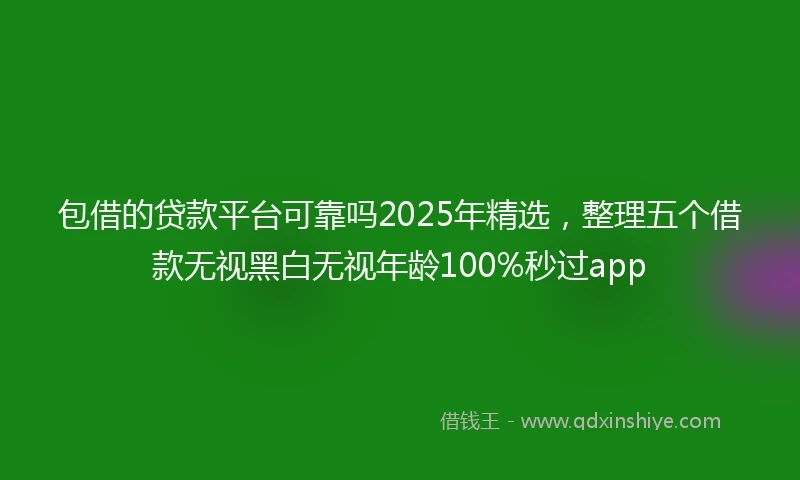 包借的贷款平台可靠吗2025年精选，整理五个借款无视黑白无视年龄100%秒过app