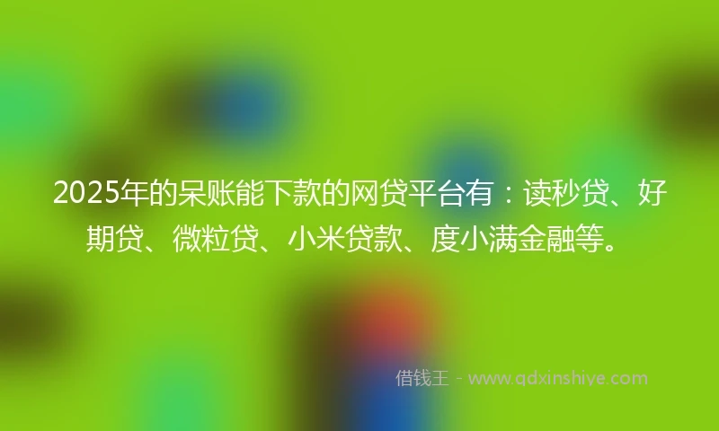 2025年的呆账能下款的网贷平台有：读秒贷、好期贷、微粒贷、小米贷款、度小满金融等。
