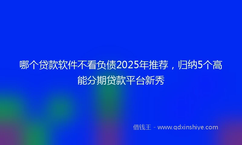 哪个贷款软件不看负债2025年推荐，归纳5个高能分期贷款平台新秀