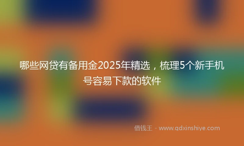 哪些网贷有备用金2025年精选，梳理5个新手机号容易下款的软件