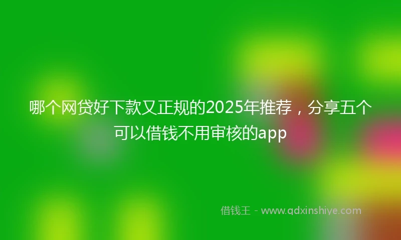 哪个网贷好下款又正规的2025年推荐，分享五个可以借钱不用审核的app