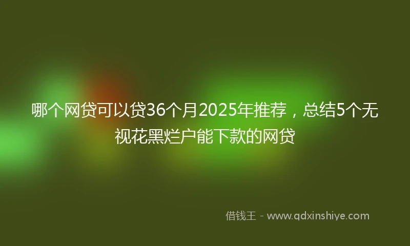 哪个网贷可以贷36个月2025年推荐，总结5个无视花黑烂户能下款的网贷